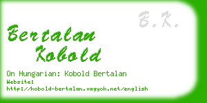 bertalan kobold business card